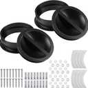 2 Set Black Dual Size Wall Mount Connector for Portable Ac Vent Ac Exhaust Hose Coupler for 6 and 6.5 Inches Hose Accessories Plug
