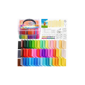 Polymer Clay 51 Colors, CiaraQ Modeling Clay for Kids, Oven Bake Clay with Sculpting Tools, Non Toxic, Ideal for Sculpture, Crafting, DIY Projects. (Assorted Colors, 0.7oz/Colors)