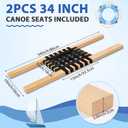2 Pcs 34 Inch Canoe Webbed Seat Outdoor Caned Seat Replacement Canoe Hardware Accessories Weather-Resistant for Kayaking Boating Fishing Camping