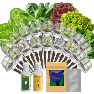 inbloom 18-Pod Salad Greens Seed Pod Kit for AeroGarden, Ahopegarden, Gardencube Hydroponic Garden with Spinach, Buttercrunch, Paris & American Lettuce, Swiss Chard, Wild Cabbag  Mothers Day Gift