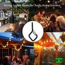 30 Pcs Outdoor Hooks for String Lights,Screw Hooks for Hanging Plants,Ceiling Hooks with Safety Buckle,Square Hanger for Wind Chimes,Bird Feeder,Lanterns,Christmas Decorations (Black)