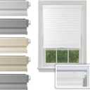 BlindsAvenue No Drill Cordless Cellular Shade, White, 26" W x 48" H