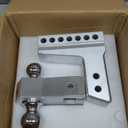 TOPBEE Adjustable Trailer Hitch, Drop Hitch, Tow Hitch Fits 2.5-inch Receiver, 6-inch Drop, 2 and 2-5/16 inch Balls, 18,500 LB,Solid Tube Hitch with Anti-Theft Pin, Silver