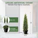 Artificial Cedar Topiary Trees 3FT 2 Set Outdoor Indoor Faux Cypress Plants