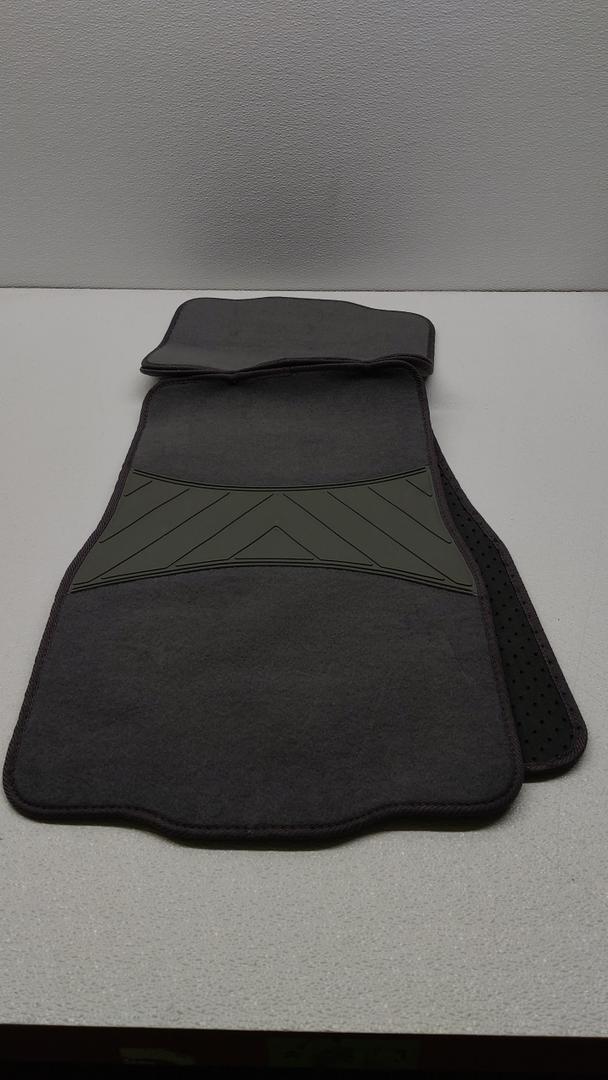 RoadWear Automotive Rubber and Carpet Floor Mats: 4 Piece Set (Front + Rear), Universal Fit, Grey (109-14)