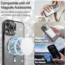 ZIYE Magnetic Case Designed for iPhone 12 Pro Glitter Case Luxury Plating Love Heart Compatible with MagSafe Clear Case with Camera Protector Protection Shockproof Cover for Women Girls-Black