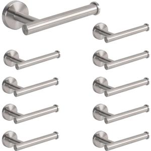 NearMoon Bathroom Toilet Paper Holder, Premium SUS304 Stainless Steel Rustproof Wall Mounted Toilet Roll Holder for Bathroom, Kitchen (10 Pack, Brushed Nickel)