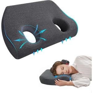 Memory Foam Ear Pillow with Hole - for Side Sleepers, Ear Pain Relief & Piercing Aftercare (CNH Pillow), Comfortable for Earplugs & Headphones