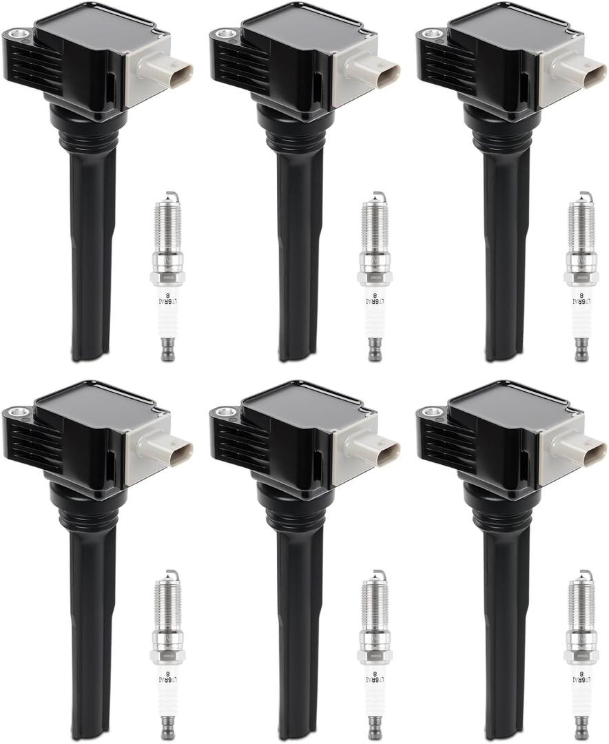 6 Pcs UF826 Ignition Coil & Iridium Spark Plugs Compatible with Ford 2017-2020 F-150 3.5L V6, Ignition Coil Pack Compatible with Lincoln 2018-2021 Navigator 3.5L V6, Replace# DG560 DG585 E1326