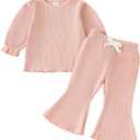 Toddler Girl 2-piece Clothes Set Infant Girl Cotton Long Sleeve Shirt and Pant Fall Winter Outfit for Baby Girl