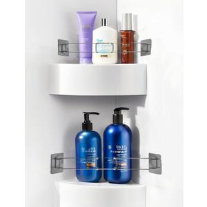 Adjustable RV Shower Corner Bar, 7-13 Inch No-Drill Adhesive Bathroom Organizer Support Rod for Shampoo Holder, Rustproof Stainless Steel Camper Shelf Retainer Bars for Travel Trailer and Motorhome