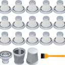 16 Pcs Vacuum Filter Replacement Compatible with Slim V8 Mate, Slim V8 Apex, Slim V10 Mate Cordless Car Vacuum Cleaner, 2 Stainless Steel Pre-filter, 16 Washable Hepa Filters, 1 Cleaning Brush