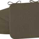 Cozyide Chair Cushions for Dining Chairs, Square Chair Pads with Ties and Non-Slip Bottom, Kitchen Chair Cushions 4 Pack, 16" x 16" x 2", Brown