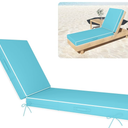 80 x 26in Chaise Lounge Cushions Outdoor Furniture Set of 2 Olefin Patio Pool Lounge Chair Cushions 4'' Waterproof Outdoor Double Weather Resistant Detachable Chaise Cushion Light Blue