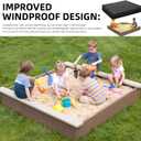 2 x MRWiZMS Sandbox Cover, Lid-60in, 420D Oxford Cloth Waterproof, UV Resistant and Dustproof, Suitable for Children's Sandbox Protection (Black, 60"L x 60"W x 8"H)