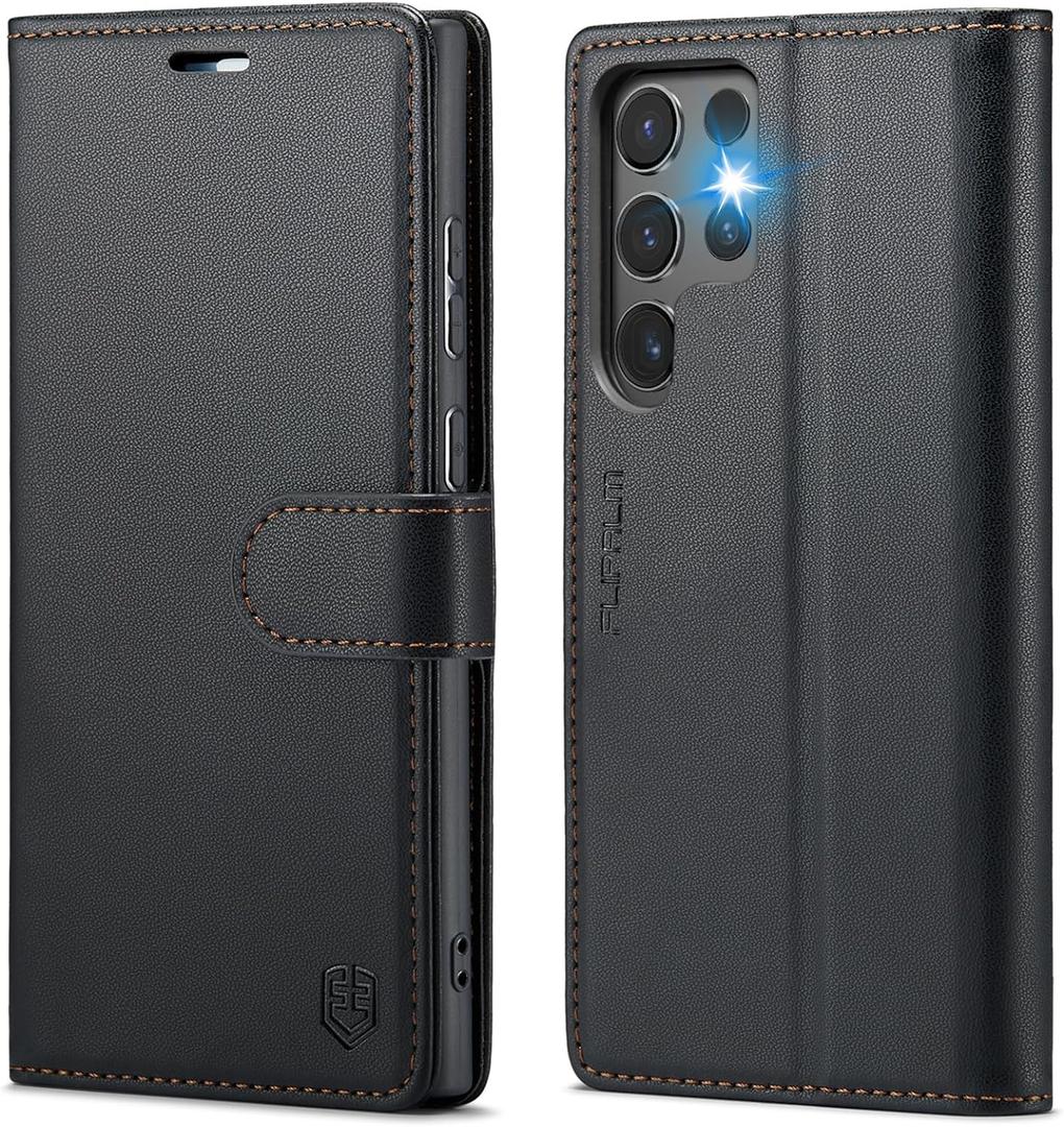 Samsung Galaxy S24 Ultra Wallet Case Phone Case Black for Samsung S24Ultra | RFID Blocking, Credit Card Holder, PU Leather, Folio Flip, Kickstand, Protective, Shockproof, Cover, Women Men