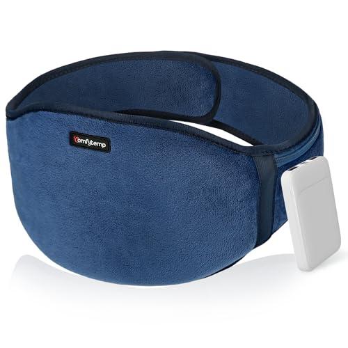 Comfytemp Cordless Portable Heating Pad with Massager for Back, FSA Eligible HSA Rechargeable Lower Back Massager with Heat, Wireless Heated Waist Belt Wrap for Period Menstrual, Gifts for Grandma Men