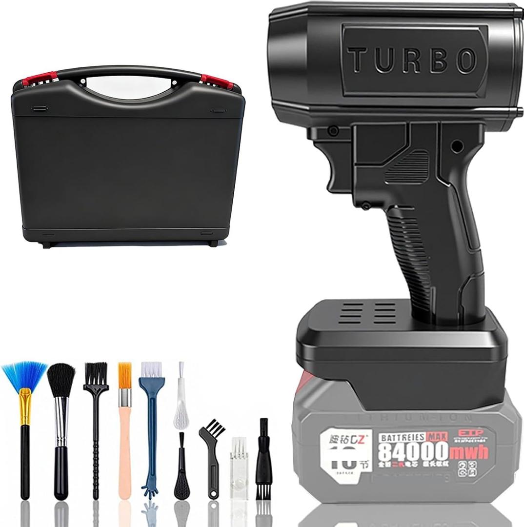 Turbo Jet Double-Blow V3.0 Cordless Leaf Blower - 150,000 RPM 200 Mph High-Speed Handheld Fan for Lawn, Patio, Driveway, Garage Cleaning (for Dewalt)