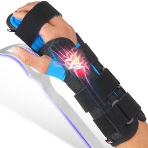 FEATOL Resting Hand Splint Stroke Night Immobilizer with Removable Splints- Pain Relief For Carpel Tunnel, Stroke Recovery, Arthritis, Tendinitis-Functional Support Wrist Finger Brace-Right Hand Medium-For Men and Women