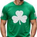 St Patrick's Day Shirts Men:Lucky Irish Shamrock Crew Neck Graphic Short Sleeve Higher Quality Printed T-Shirt (X-Large, Green)