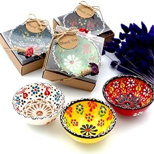 giftupstore Bridal shower favors, 16 Set of Ceramic Bowls, Wedding Favors for Guests Bulk, Baby Shower Favors Bulk, Mexico Wedding Party Favors, 3.14 inches dimension (Kraft Box)