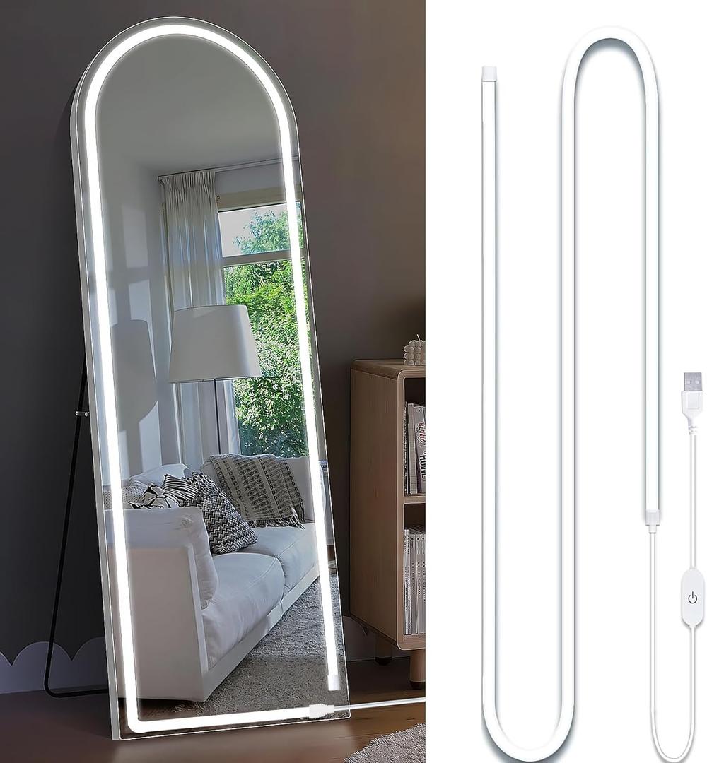 ZSLAIFU LED Vanity Lights for Mirror, Hollywood Style Makeup Lighting, 13.2FT White Strip Lights for Mirror, Dimmable Makeup Vanity Light Strip for Bathroom, Dressing Table and DIY Lighting