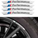 Rim Sticker Wheel hub Metal Decoration is Suitable for All BMW Models (Silver/B)