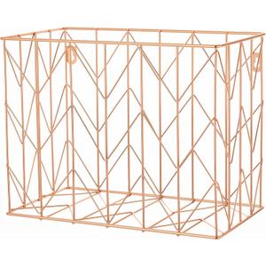 Y YOMA 1 Pack Rose Gold Hanging File Folder Organizer Letter Size Metal File Kit File Folder Filing Basket for Desk Home Office Classroom Supplies