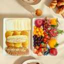 Serving Tray Platter, 5 Pcs Food Tray for Veggie Fruit Snack Dessert Cookie Cheese, Food Trays for Party Supplies Display, Plastic Platters for Serving Food, Large White Trays, BPA Free (16.0'' x 11'' (5 Pack))