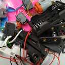 6 Set DC Motor Kit, Rectangular Electric 1.5-3V 24000RPM Mini Motor with 86 Pcs Plastic Gears, 2 x AA Battery Holder, Bracket, Rocker Switch, Shaft Propeller, Wheels for DIY Science Projects