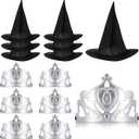 3 x Tarpop 12 Pcs Witch and Princess Party Favors Witch Hat and Princess Crown Set for Galentines Birthday Party Decorations Gift