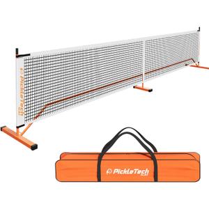 PICKLETECH 4.0 Slim Version Portable Pickleball Nets Outdoor Game 22 FT Pickleball Net-USAPA Regulation Size-Pickle Ball Net System with Carrying Bag for Driveway