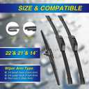 5 PLUS Silicone Windshield Wipers Fits Honda Pilot 2009-2015 (3 PACK) | 22"+21"+14",Long-Lasting Silicone Wiper Blades,All-Weather Durability,Streak-Free Wiping,Clear Visibility in Harsh Weather