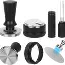 53mm Espresso Accessories Kit Spring-Loaded Espresso Tamper, WDT Tool, Coffee Distributor, Magnetic Dosing Funnel, Puck Screen with Remover Premium Stainless Steel & Aluminum Espresso Tools