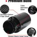 2-Piece Set Carbon Fiber Exhaust Tips for BMW 3 Series 4 Series, Universal Tailpipe 3" Inlet to 4"Outlet (Black)