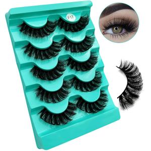 5 Pairs False Eyelashes Russian Fluffy Strip Lashes Faux Mink Lashes Like Eyelash Extension Volume D Curl Fake Eyelashes Pack