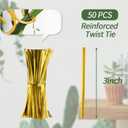 Decorative Plant Support Clips, Gold Metal Stem Holder, 6-Pack, Spiral Flower Design for Indoor Climbing Plants (6, Leaf)