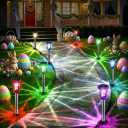 Eyrosa Solar Outdoor Lights, 10 Pack Solar Pathway Lights Outdoor Waterproof, Stainless Steel Stake Lighting for Garden Yard Path Walkway Driveway Patio Lawn Outside Decor,Color Changing