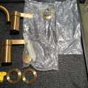 Moen Brushed Gold Cia Widespread 2-Handle High-Arc Bathroom Faucet for 3-Hole Bath Sink, Valve Required, T6222BG