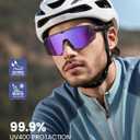 Lamicall 24g Polarized Sports Sunglasses for Men Women - UV400 Protection Sun Glasses for Baseball Running Cycling Driving (Purple, M)
