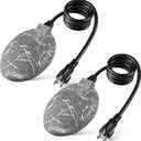 2 Pack Upgrade Bird Bath Heater for Outdoors in Winter, Pond Deicer 60 Watts Birdbath Deicer Water Heater Thermostatically Controlled with Auto Shut off Function for Patio Lawn (Frosted Gray)