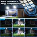 Solar Street Lights Outdoor Waterproof, 30000LM 6500K LED Motion Sensor Lights, Solar Flood Lights with Remote, Dusk to Dawn Solar-Powered Parking Lot Light, Commercial Area Lighting for Yard, 4-Pack