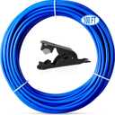 100FT 1/4 Inch O.D.RO Water Tubing,NSF Certified Pipe for RO(Reverse Osmosis) Water Purifier Filter System,BPA free Flexible Plastic Hose(blue)+Tube Cutter