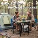 Camping Table Portable Foldable with Adjustable Height, Lightweight Collapsible Aluminum Roll-Up Camp Table with Storage Bag & Carry Bag, Heat-Resistant for RV Picnic BBQ Camping (Medium 20"18")