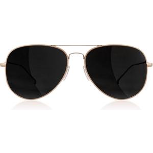 grinderPUNCH Polarized Classic Aviator Sunglasses Fashionable Lightweight Sunglasses for Men UV Protection (Metal Rose Gold Frame/Black Lens)