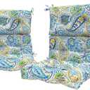 LVTXIII 2 Pack Outdoor/Indoor High Back Chair Cushions, Deep Seat Patio Seat and Back Cushion Set, Stuffed High Rebound Foam Rocking Chair Cushions, 44x22x4, Paisley Blue