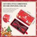 2 x Valentines Day Dog Collar with Bow,Adjustable Plaid Bow Tie with Box,Soft Breakaway Collars for Girl Boy Puppy Small Medium Large Dogs Pets, M