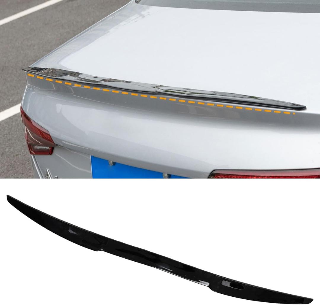 AUTOXBERT 45" 115cm Universal Upgraded Car Rear Roof Lip V-Style Spoiler Tail Trunk Wing Gloss Black, Improve Your Car Aerodynamic & Sport Appearance