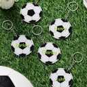 Taiyin 18 Pack Large Size Soccer Acrylic Keychain Bulk with 1 Black Marker for DIY Sublimation Vinyl Sticker DIY Craft for Personalized Soccer Party Favor Gift Fillers Bag Team Gift Birthday Ornament