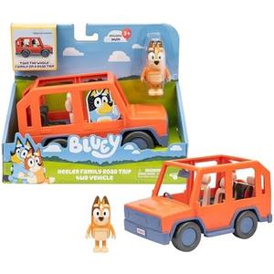 Bluey Heeler Family Road Trip Big Car Toy, Articulated, Customizable Interactive Toddler Toy Car with 2.5” Chilli Figure, Toddler Cars for Ages 3+